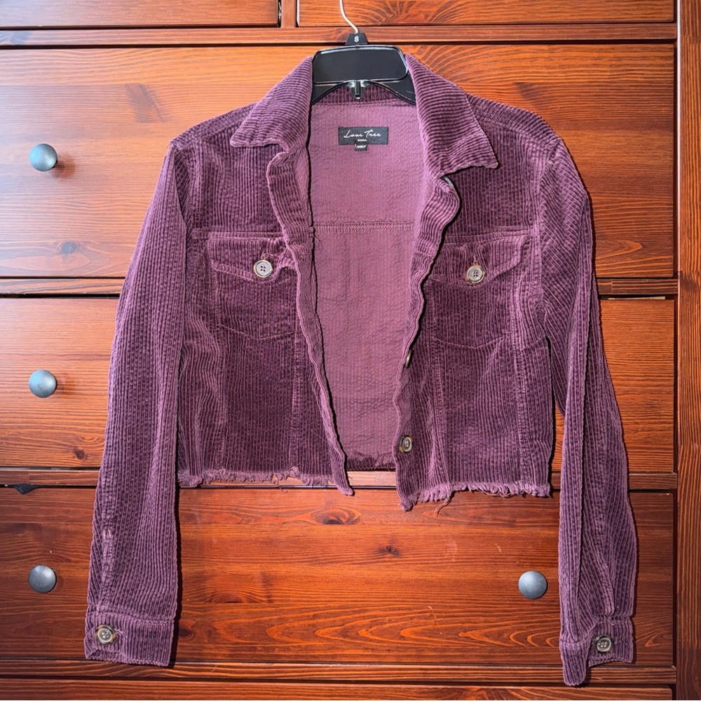 Love Tree Raw Hem Corduroy Jacket - Picture 7 of 7